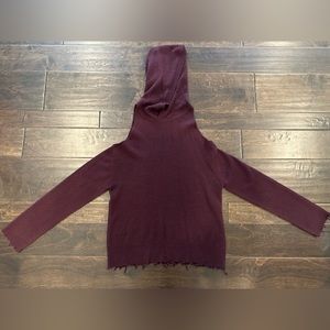 RTA Cashmere Burgundy Cold Shoulder Sweater
